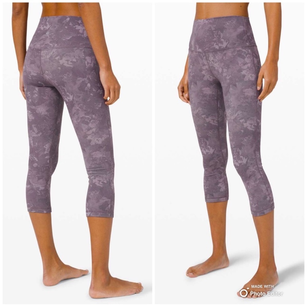 LuLuLemon Align Crop 21” Rejuvenate Dark Chrome Multi Legging Size 4
